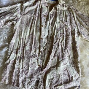 Paisley Silk Button-Up Shirt